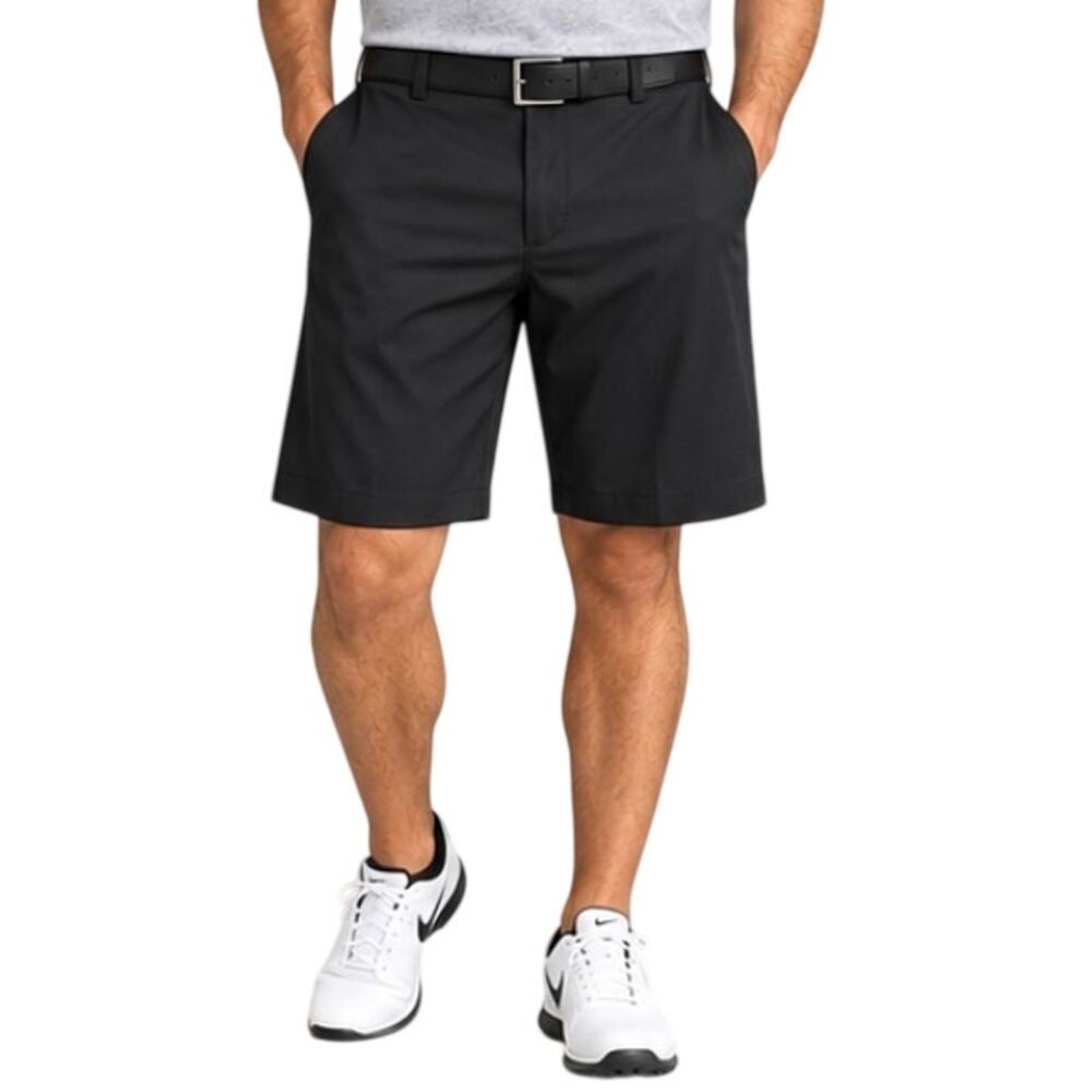Nike Golf Dri-Fit Black Flat Front Performance Golf Shorts, Men's Size 36